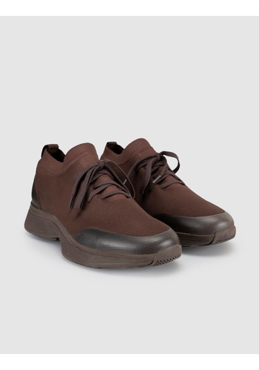 Cabani Castello Kahve Triko & Hakiki Dana Deri Erkek Sneaker Kahverengi Cabani Castello Kahve Triko & Hakiki Dana Deri Erkek Sneaker Kahverengi