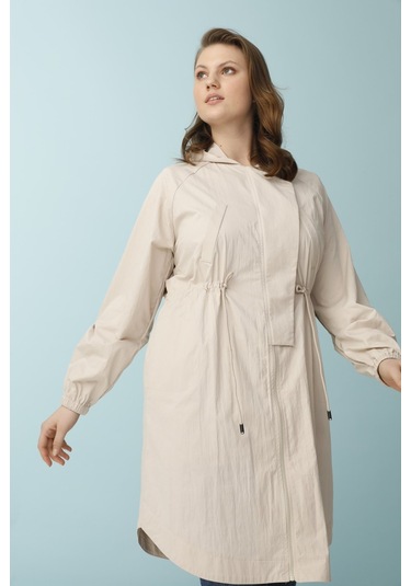 Bel Bağcıklı Trençkot - Taş