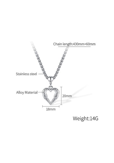 Opk Gx2410 Kişiselleştirilmiş Vintage Tüy Kalp Alaşımlı Kolye Çelik Kolye Çok Renkli