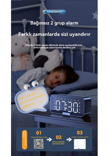 Akıllı Bluetooth Sesli Elektronik Çok Fonksiyonlu Saat Mini Program Sürümü