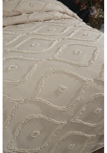 Çeyiz Diyarı Pirot 2 Parça Tek Kişilik Pike Takımı Bej Bej