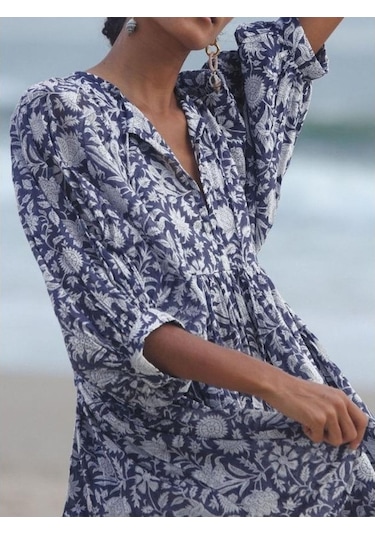 Novahub Yaz Kadın Elbisesi: Gevşek Askılı, Baskılı Çiçek Desen, Retro Avrupa & Amerikan Tarzı, Turuncu, Kişiselleştirilmiş Elbiseler/ Turuncu