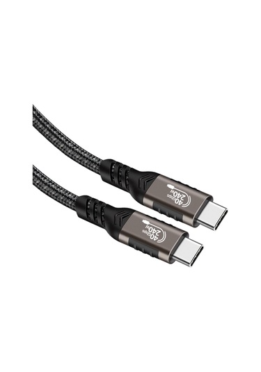 Mobilefix Siyah Qg01 Type-c To Type-c Usb4 Pd Data Kablosu 240w 40gbps 8k 60hz 0.5 Metre- Kisamark