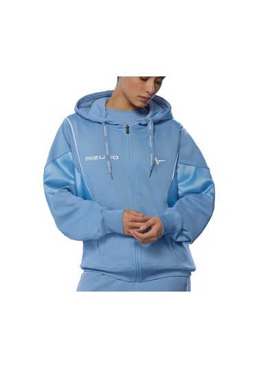 Athletics Mizuno Hoody Kadın Kapüşonlu Sweatshirt Mavi Çok Renkli