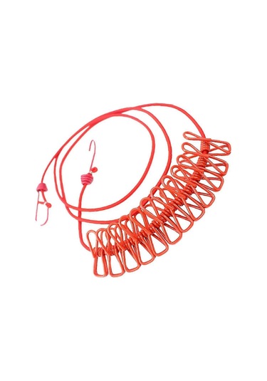 Ganzhoushop Geri Çekilebilir Giysi Kurutma Askısı İpi 12 Klipsli Taşınabilir Çamaşır Askısı Çamaşır Kurutma Askısı Kamp İçin Giysi Askısı Çok Renkli