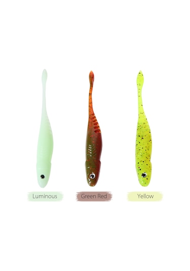 Maiyame 11cm 6.5g Plastik Yumuşak Balık Yemleri - 3 Renkli, Parlak Işıklı, Gerçekçi 3d Gözlü, Kaliteli Squidding Enstrümanı