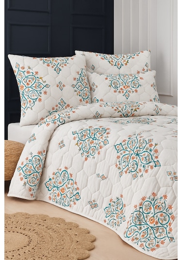 Canary Çift Kişilik Kapitone Dolgulu Pike 4 Mevsim Petek Dsn Yastık Kılıfı Dahil 200x230cm Çok Renkli