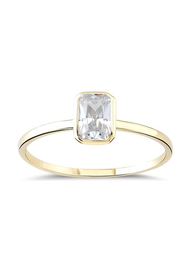 Beyaz Taşlı Altın Tektaş Yüzük Yza.103.01