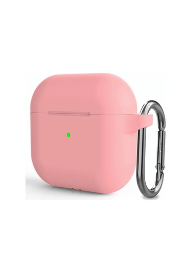 Novstrap Kulaklık Kılıfı Apple Airpods 4. Nesil İle Uyumlu Kılıf Toz Tıpalı Yumuşak Liquid Silikon Pembe Açık