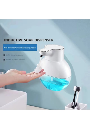 Foam-400ml Fotoselli Sabun Pompası Kızılötesi Sensör 500 Mah Ev Banyo Mutfak İçin Şarj Edilebilir Otomatik Algılama Sıvı Sabunluk