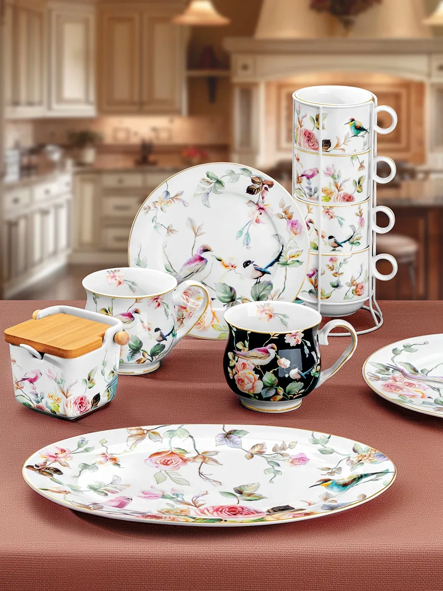 Elan Gallery "siyah İstihkamlı Şarkı Söyleyen Kuşlar" Kupa, 480 Ml 221503790 Siyah