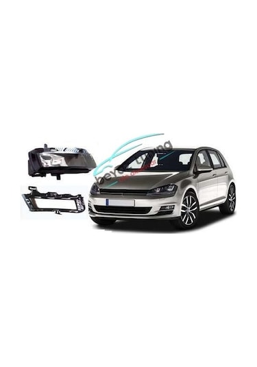 Volkswagen Golf 7 Sis Farı Lambası Çerçeveli Set Oem