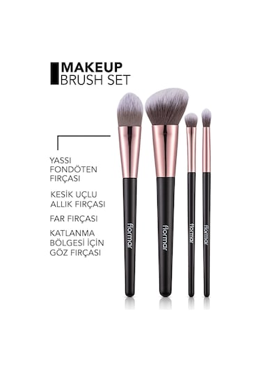Flormar 4'lü Yüz & Göz Makyaj Fırçası Seti 012