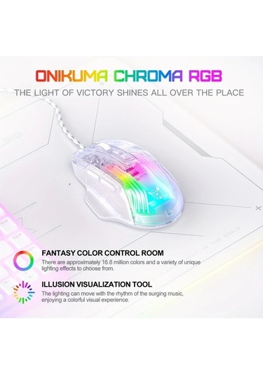 Besthome1 Onıkuma Beyaz Mekanik Faret - Sessiz Optik Sensör, Ergonomik Tasarım -