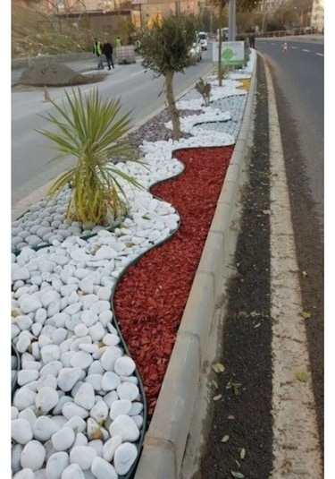 Beyaz Dolomit Taş 2 kg 4-6 cm Bahçe Taşı Dekoratif Taş Dere Taşı