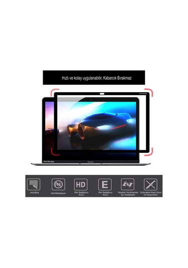 Ekran Koruyucu Macbook Air Pro 13 İnç Çerçeveli Anti Glare A1708 A1706 A1989 A2159 A1932 İle Uyumlu