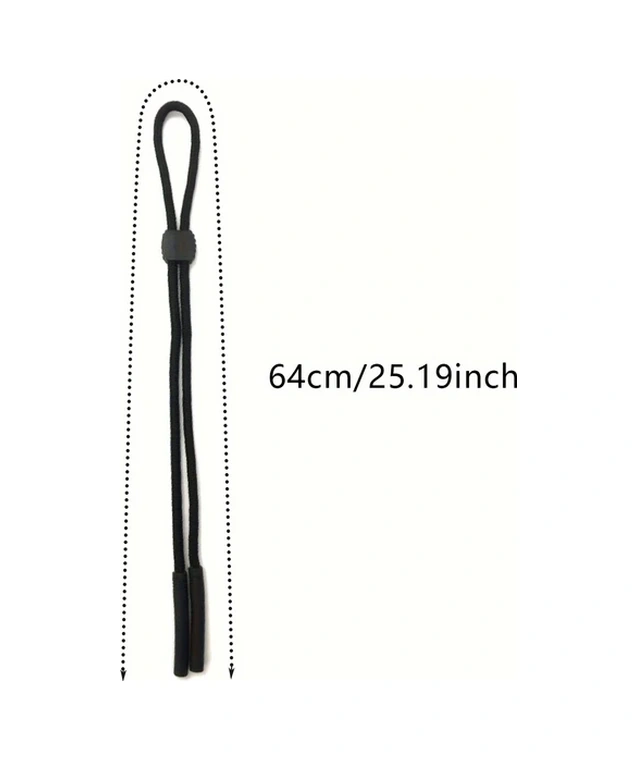 Willowhaven 6'lı Siyah 5mm Polyester Spor Gözlük Kayışı, 64cm Kaymaz Pratik