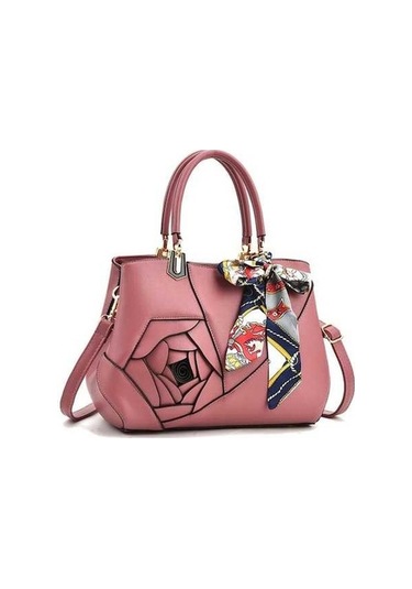 Pazly Üç Pembe Oymalı El Çantası Bayan Modeli 378 Uc Pembe Pembe