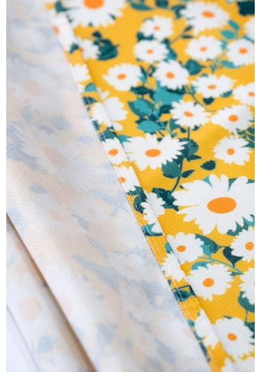 Sufre Sıvı Geçirmez Masa Örtüsü Sofra Bezi Sofra Örtüsü Piknik Örtüsü Sarı Papatya