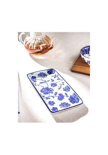 Madame Coco Rêve Bleu Angers New Bone China Dikdörtgen Tabak 1ktaba102022,5x12,2x2,2cm-mavi