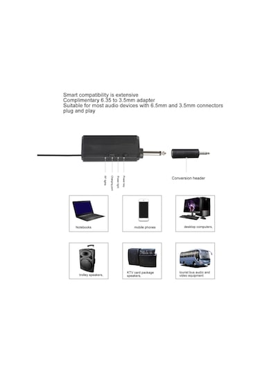 Ultratekno Wn05 Ses Sistemi Hoparlör İçin Kablosuz El Mikrofonu