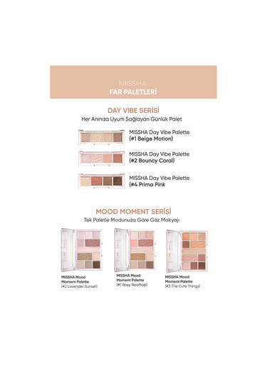 Missha Day Vibe Yoğun Pigmentli Mat Ve Işıltılı Tonlar Barındıran 4'lü Far Paleti 1 Beige Motion