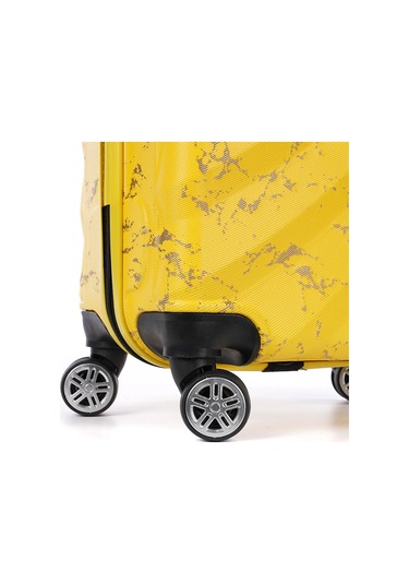 Wexta Wx-300 Baskılı Sarı Kabin Boy Valiz Sari