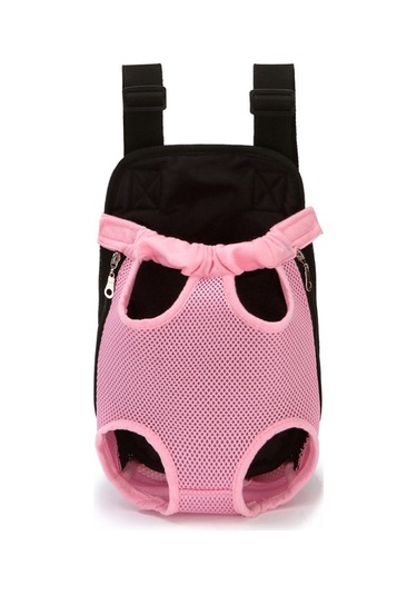 Qingmipy Taşınabilir Kedi Köpek Çantası - Nefes Alabilir, Katlanabilir Göğüs Çantası Pembe