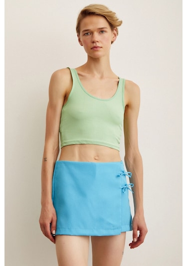 Trendquel Askılı Crop Bluz Yeşil Yeşil