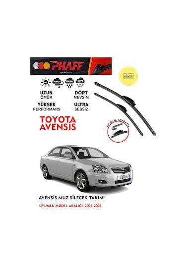 Toyota Avensis Cam Muz Silecek Takımı 2007 Model Araca Özel Aparat