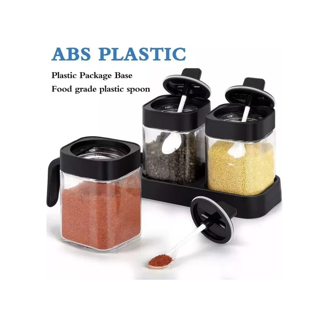 Haritosh Vse Dla Vas Baharatlar Ve Dökme Ürünler İçin Saklama Kavanozları Seti 304769003 Siyah