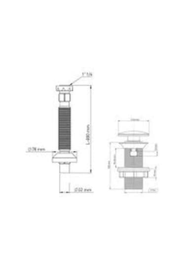 Iz Yapı Klik Klak Paslanmaz Metal  Lavabo Pop Up Sifon