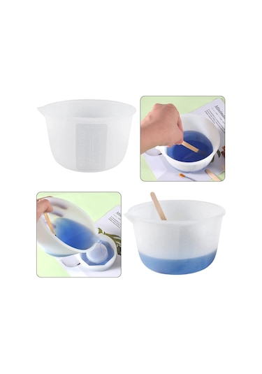 Epoksi Reçine Silikon Beaker Döküm Karıştırma Kabı Uçlu 600 Ml