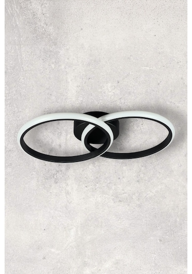 Jolly Siyah Renk Salon - Mutfak - Hol Beyaz Led 2 Li Avize Siyah