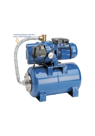 1 1/2" 16 Bar Paslanmaz Örgülü Hidrofor Hortumu Düz Flex Hortum Rakor & Nipel 150 Cm