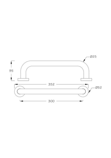 Kitaro 30cm 25ø Küvet Tutamağı Krom