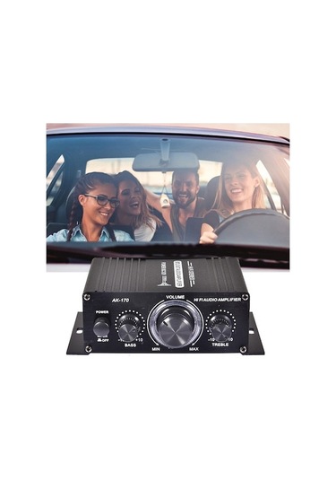 Vkemall Ak170 12v Mini Güç Amfi - Küçük Boy Taşınabilir Ses Katlayıcı
