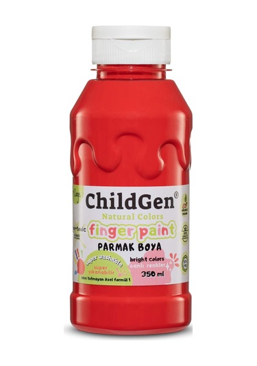 Childgen Süper Yıkanabilir Parmak Boya 350ml - Kırmızı