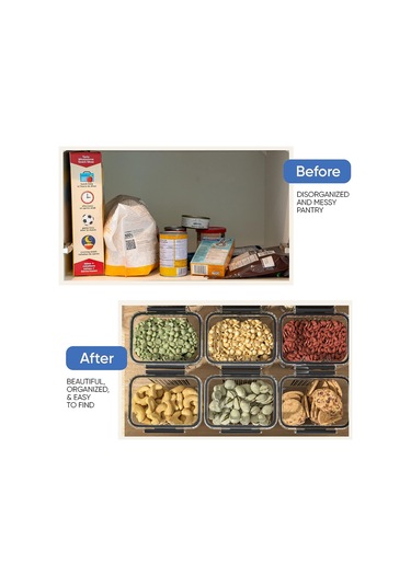 4'lü Paket Hava Geçirmez Gıda Saklama Kapları, Mutfak Saklama Kapları, Tahıl Kapları, Şekerleme Kapları, 460 Ml -