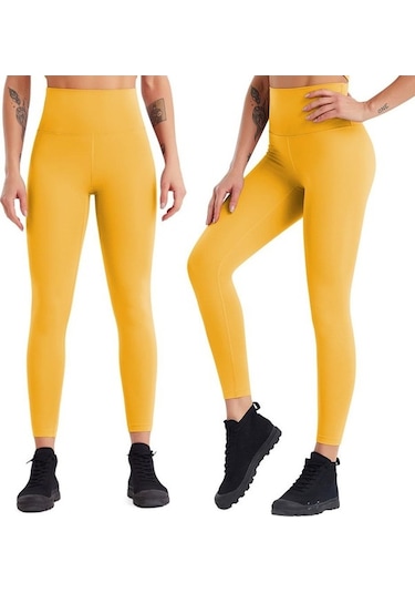 Tongxida Hava Kuvvetleri Mavisi Kadın Yoga Tayt Pantolonu - Yüksek Bel Kalça Kaldırma Koşu Fitness Spor Tayt Mavi