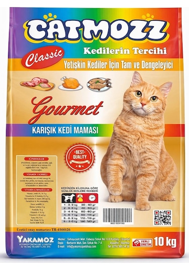 Catmozz Classic Mıx Gourmet Karışık Yetişkin Kedi Maması 10 KG