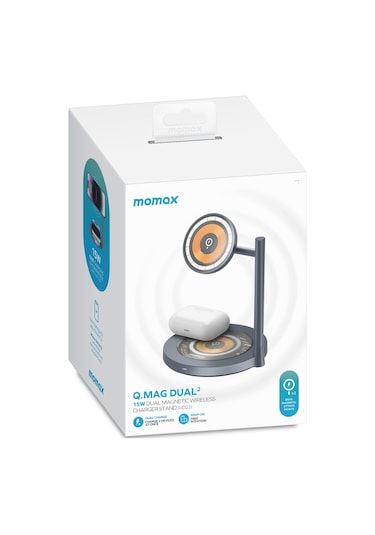 Momax Q.Mag Dual 2 in 1 Kablosuz Şarj Standı