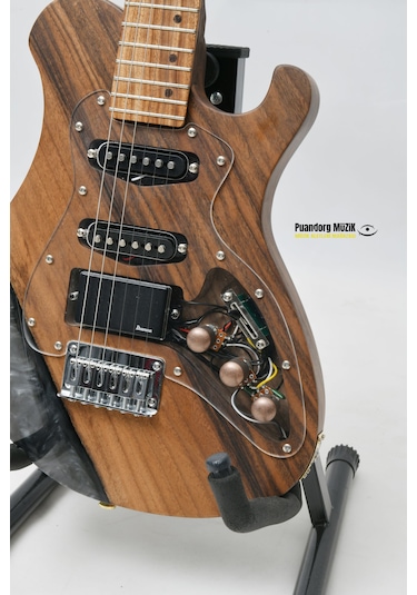 Elektro Gitar Custom Epoksi & Yıllanmış Ağaç Kişiye Özel Transparent Black
