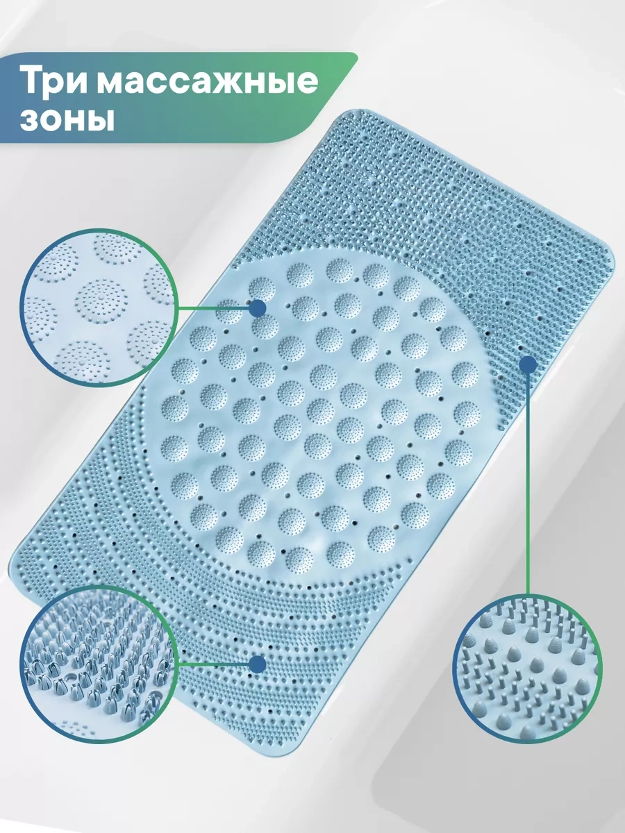 Vılına Vantuzlu Kaymaz Banyo Paspası 166891680 Açık Mavi