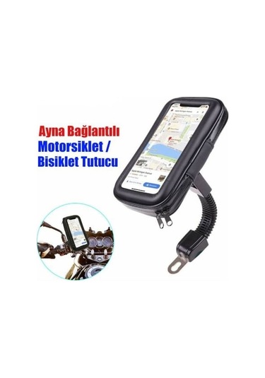 Zyzqstore Motorsiklet Su Geçirmez Telefon Kılıfı - 7 Inç Xl Telefon Tutucu Siyah