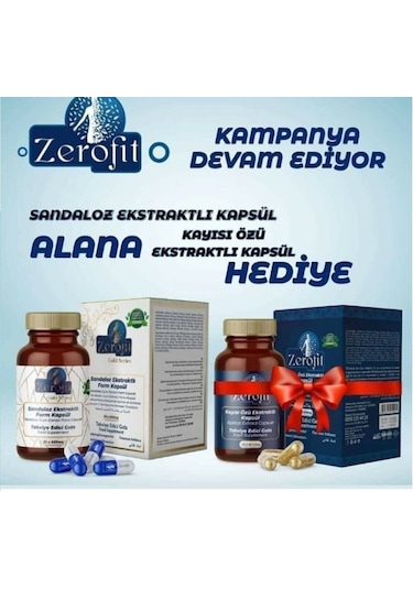 Zerofit Sandaloz Ekstraktlı Form Kapsül 30 Adet + Kayısı Özlü Kap