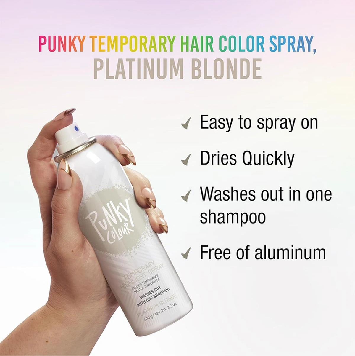 Punky Colour Işıltılı Ve Renkli Saç Spreyi Platinum Blonde 100gr