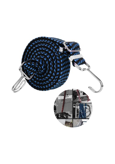 Homyl Kanca Ile Ağır Hizmet Elastik Bungee Cord Seyahat Mavi-2m Mavi 2m Mavi