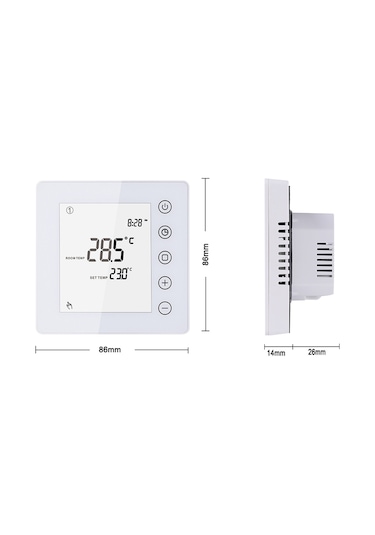 Geeksen Elektrikli Isıtma 16a Akıllı Termostat - 5+1+1 Haftalık Programlama, Çocuk Kilidi, Dokunmatik Tuş, Tp201uhp