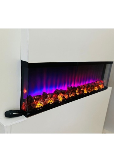 Esha Home Elektrikli Dekoratif Yapay Şömine Bluetooht Sabit Çıtırtı 140x35 X21 Cm